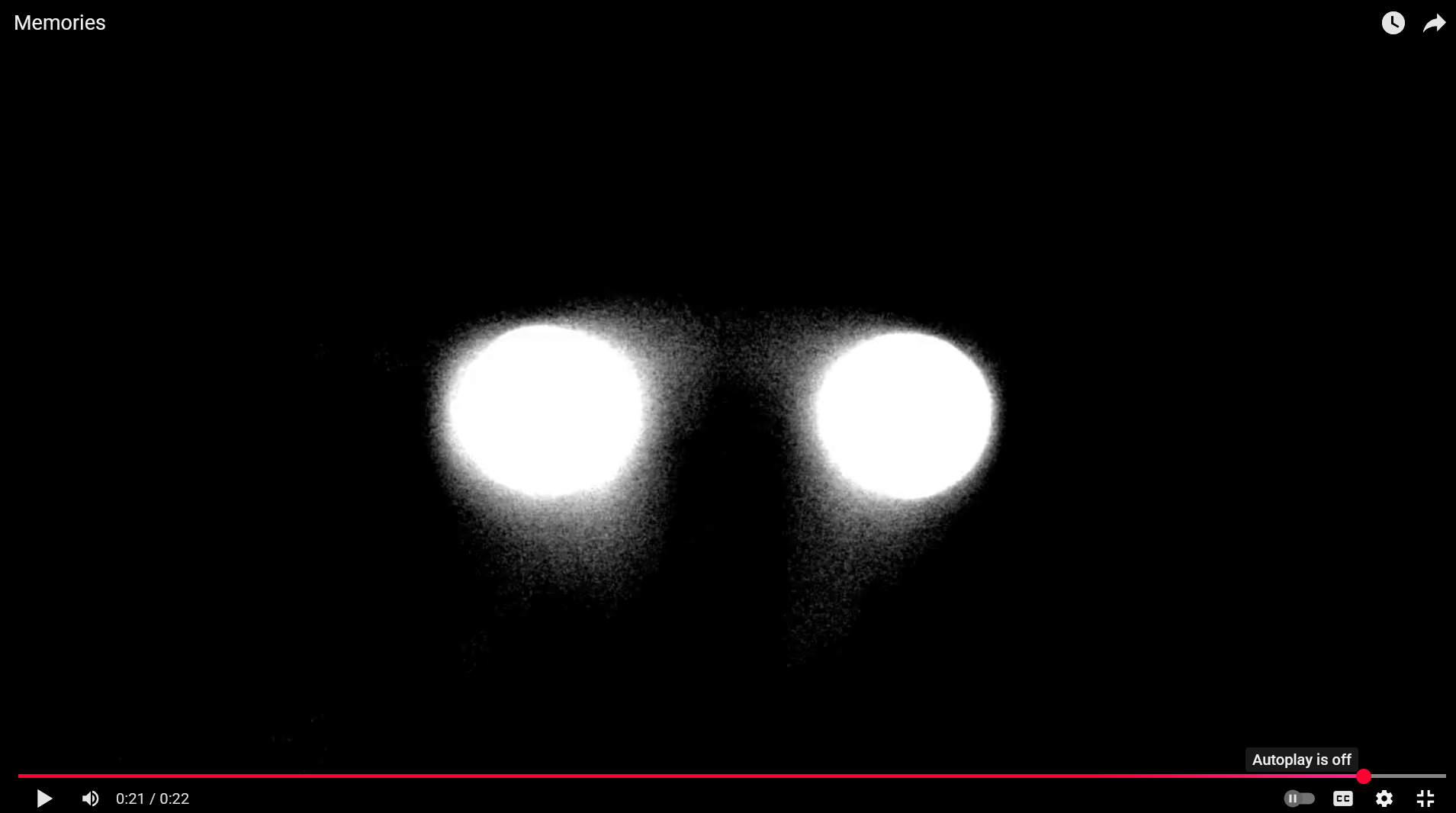 Bright eyes at the end of Memories